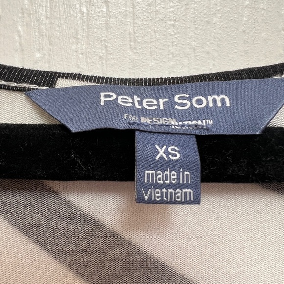 Peter Som Black White Stripe Midi Dress Mixed Print Sleeveless XS Nautical - Picture 4 of 7